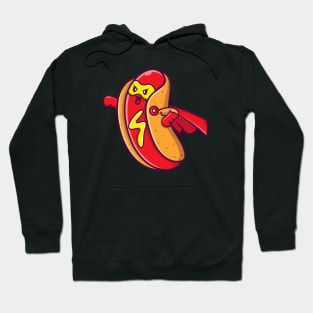 Cute Hotdog Superhero Cartoon Hoodie